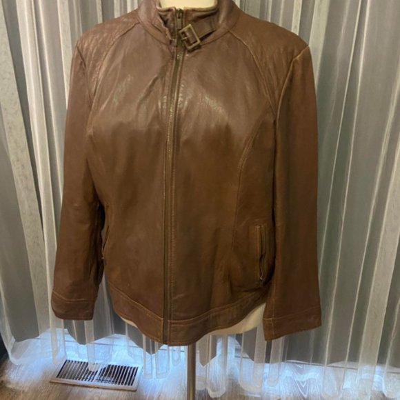 EUC Black Rivet Wilsons Leather Brown leather Jacket size 3X - Picture 4 of 8
